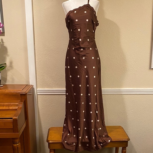 Petal & Pup Chocolate Polka Dot Maxi Dress - Picture 4 of 10